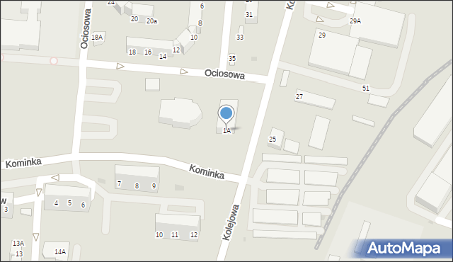 Polkowice, Kominka Bolesława, kard., 1A, mapa Polkowice