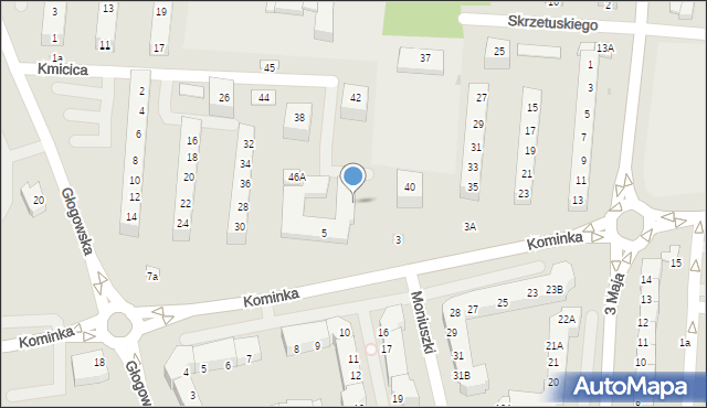 Polkowice, Kominka Bolesława, kard., 5a, mapa Polkowice