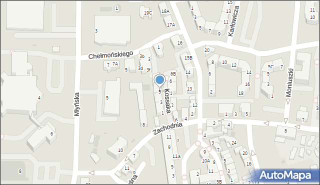 Polkowice, Kossaka Wojciecha, 5, mapa Polkowice