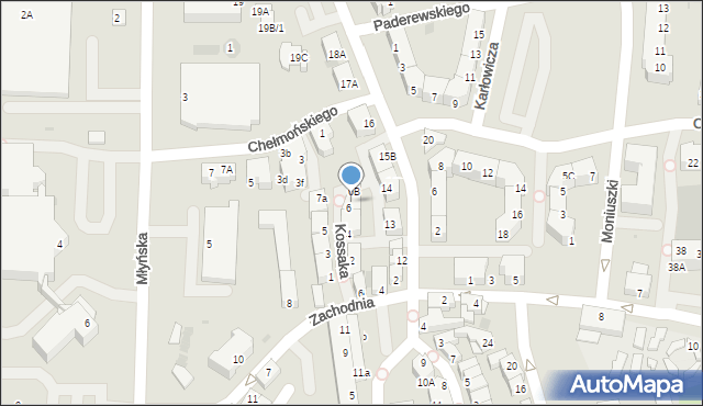 Polkowice, Kossaka Wojciecha, 6A, mapa Polkowice