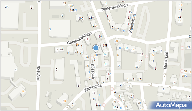 Polkowice, Kossaka Wojciecha, 6B, mapa Polkowice