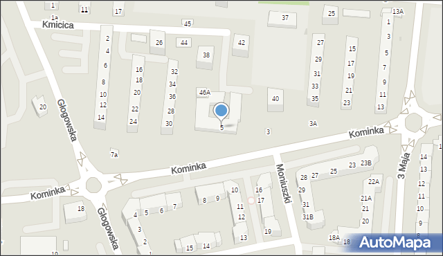 Polkowice, Kominka Bolesława, kard., 5, mapa Polkowice