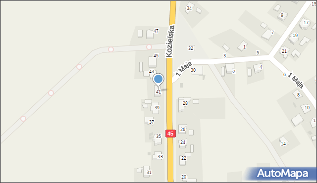 Polska Cerekiew, Kozielska, 41, mapa Polska Cerekiew