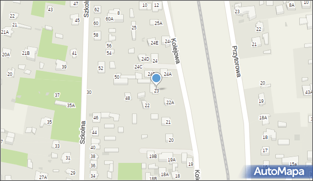 Pomiechówek, Kolejowa, 23, mapa Pomiechówek