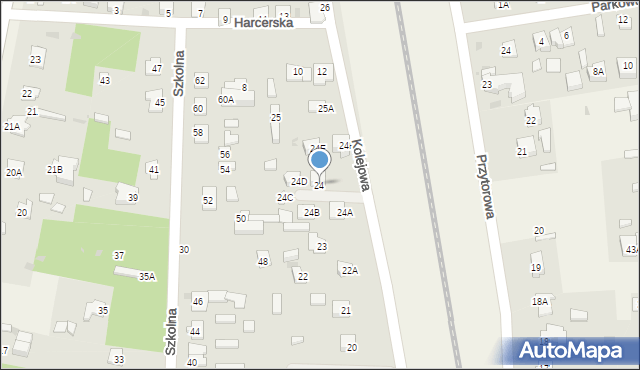 Pomiechówek, Kolejowa, 24, mapa Pomiechówek