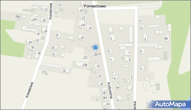 Pomiechowo, Kościelna, 20, mapa Pomiechowo