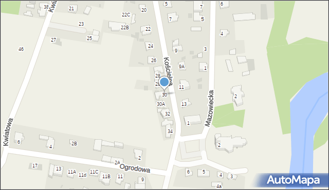 Pomiechowo, Kościelna, 30, mapa Pomiechowo