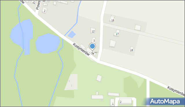 Ponik, Kosynierów, 3a, mapa Ponik