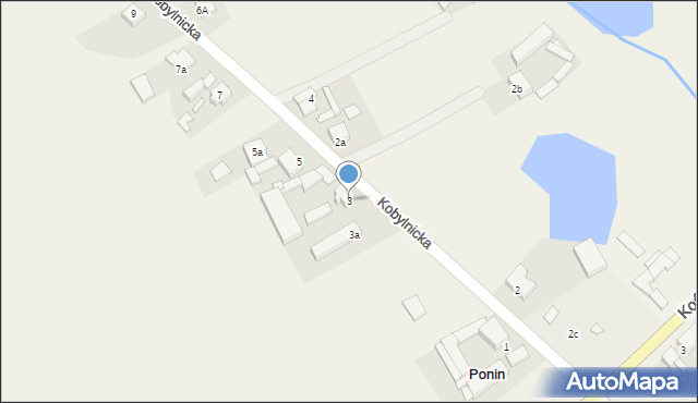 Ponin, Kobylnicka, 3, mapa Ponin