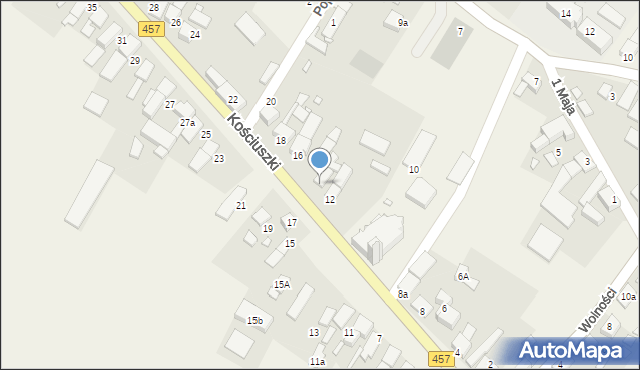 Popielów, Kościuszki Tadeusza, gen., 14, mapa Popielów