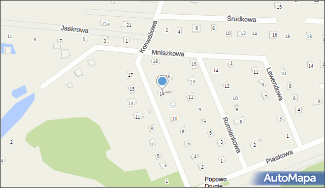 Popowo-Parcele, Konwaliowa, 14, mapa Popowo-Parcele
