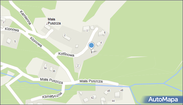 Porąbka, Kotlinowa, 8, mapa Porąbka