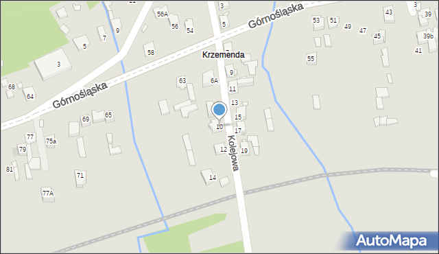 Poręba, Kolejowa, 10, mapa Poręba