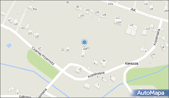 Poręba, Kopalniana, 14A, mapa Poręba