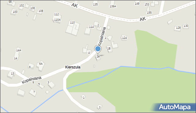 Poręba, Kopalniana, 1a, mapa Poręba