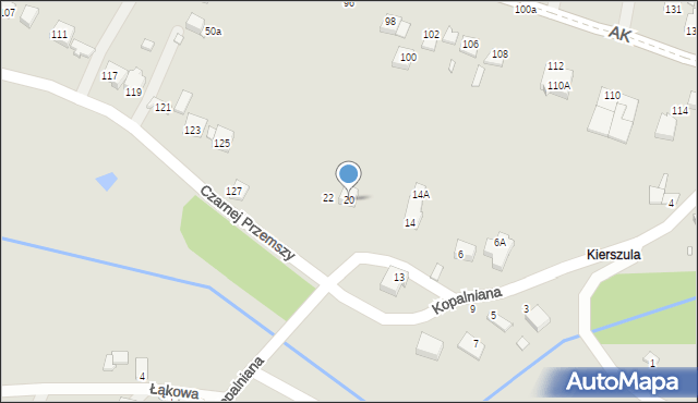 Poręba, Kopalniana, 20, mapa Poręba