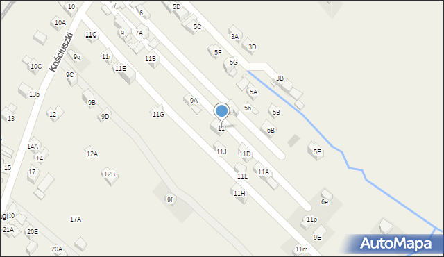 Poronin, Kościuszki Tadeusza, gen., 11, mapa Poronin