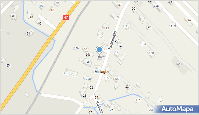 Poronin, Kościuszki Tadeusza, gen., 16a, mapa Poronin
