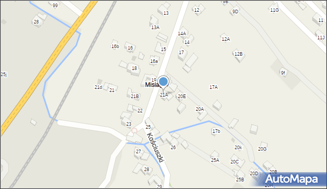 Poronin, Kościuszki Tadeusza, gen., 21A, mapa Poronin