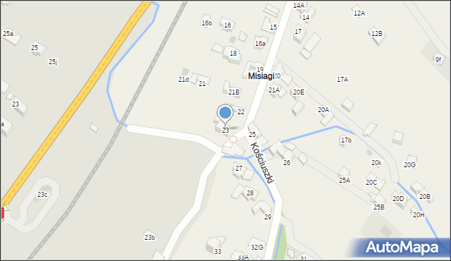 Poronin, Kościuszki Tadeusza, gen., 23, mapa Poronin