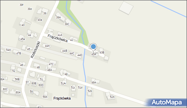 Poronin, Kościuszki Tadeusza, gen., 43A, mapa Poronin