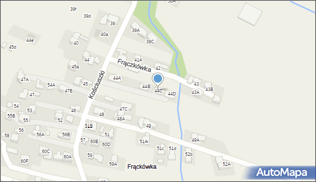 Poronin, Kościuszki Tadeusza, gen., 44C, mapa Poronin