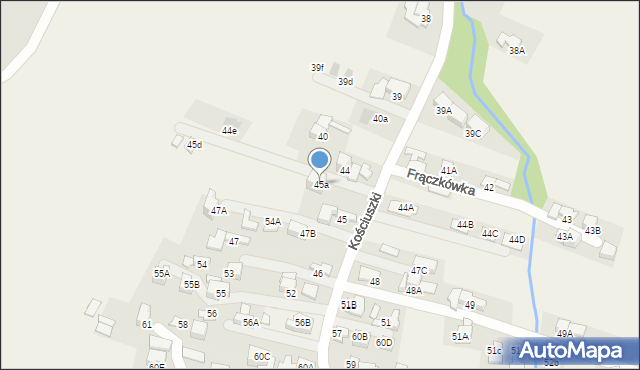 Poronin, Kościuszki Tadeusza, gen., 45a, mapa Poronin