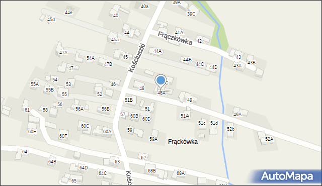 Poronin, Kościuszki Tadeusza, gen., 48A, mapa Poronin