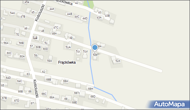 Poronin, Kościuszki Tadeusza, gen., 52b, mapa Poronin