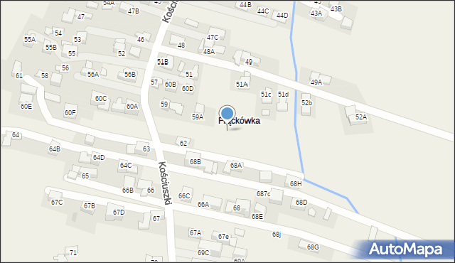 Poronin, Kościuszki Tadeusza, gen., 59b, mapa Poronin