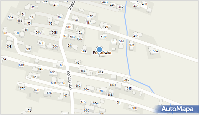 Poronin, Kościuszki Tadeusza, gen., 59c, mapa Poronin