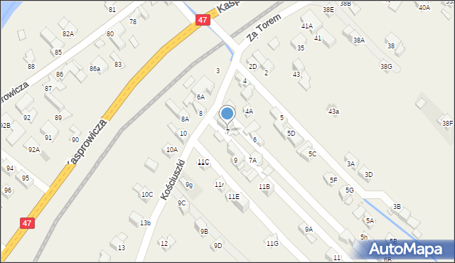 Poronin, Kościuszki Tadeusza, gen., 7, mapa Poronin