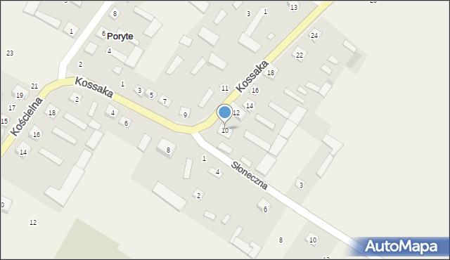 Poryte, Kossaka Wojciecha, 10, mapa Poryte
