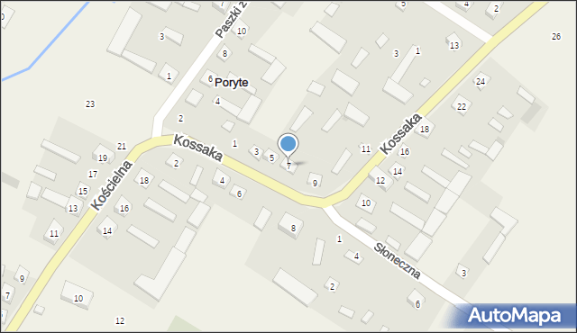 Poryte, Kossaka Wojciecha, 7, mapa Poryte