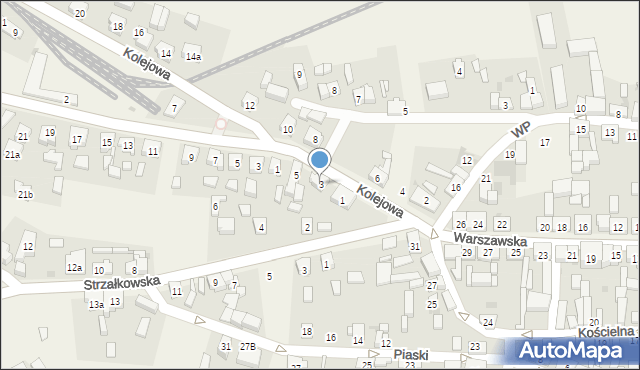 Powidz, Kolejowa, 3, mapa Powidz