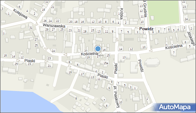 Powidz, Kościelna, 17, mapa Powidz