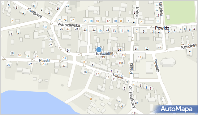 Powidz, Kościelna, 21, mapa Powidz