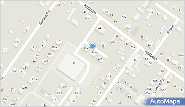 Poznań, Kotowo, 42c, mapa Poznania