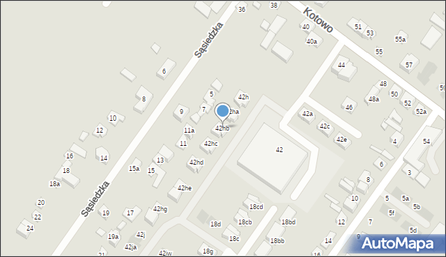 Poznań, Kotowo, 42hb, mapa Poznania