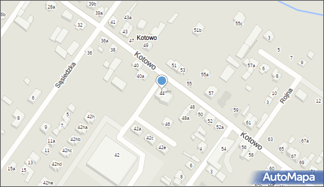 Poznań, Kotowo, 44, mapa Poznania