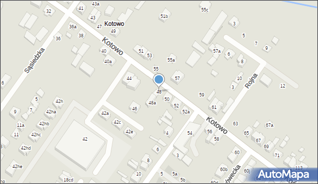 Poznań, Kotowo, 48, mapa Poznania