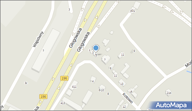 Poznań, Kotowo, 5, mapa Poznania