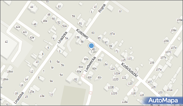 Poznań, Kotowo, 60a, mapa Poznania