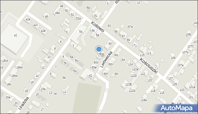 Poznań, Kotowo, 60c, mapa Poznania