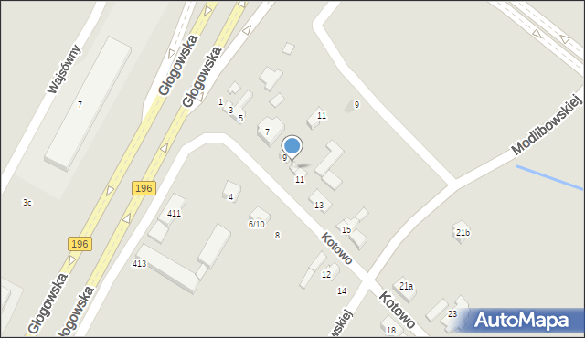 Poznań, Kotowo, 9a, mapa Poznania