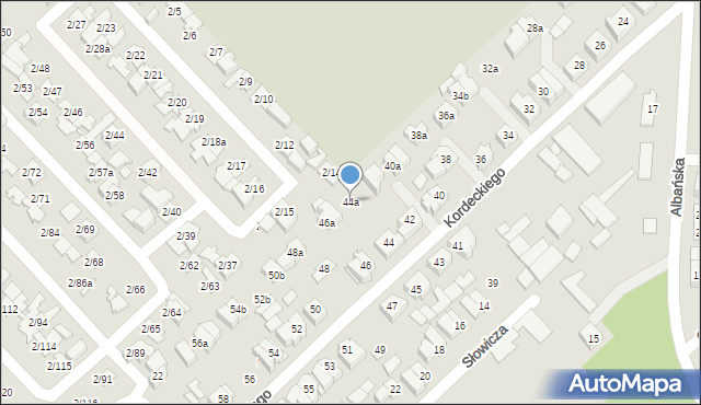 Poznań, Kordeckiego Augustyna, ks., 44a, mapa Poznania