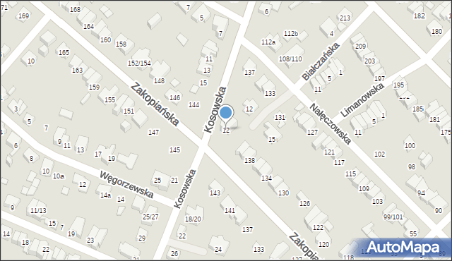 Poznań, Kosowska, 12, mapa Poznania