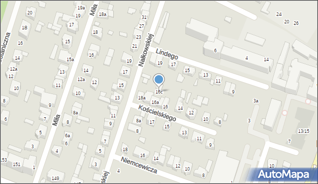 Poznań, Kościelskiego Józefa, 16c, mapa Poznania
