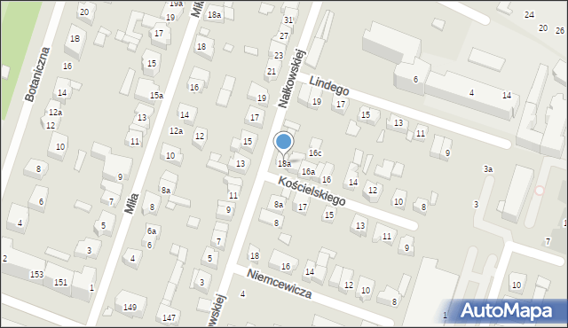 Poznań, Kościelskiego Józefa, 18a, mapa Poznania