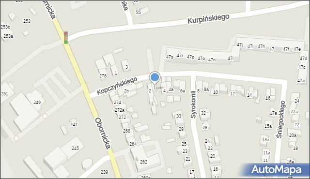 Poznań, Kopczyńskiego Onufrego, 2a, mapa Poznania